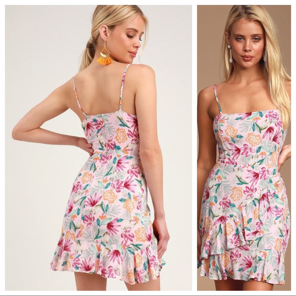 Lulu’s Tropical Print Mini Dress - Picture 3 of 6